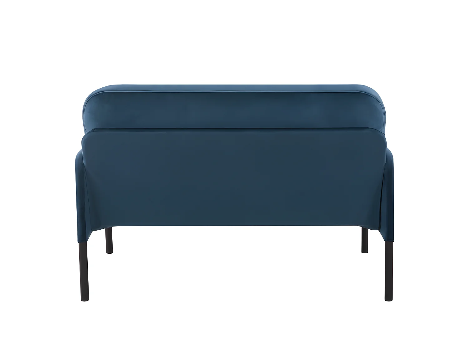 Canapé droit LIAM en velours bleu fixe