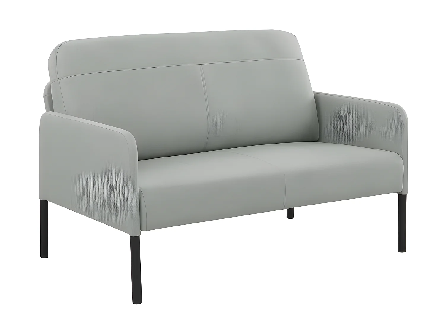 Canapé droit LIAM en tissu gris fixe