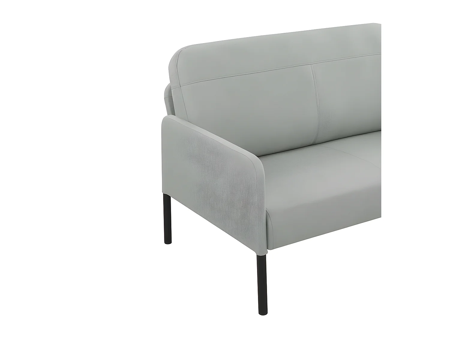 Canapé droit LIAM en tissu gris fixe