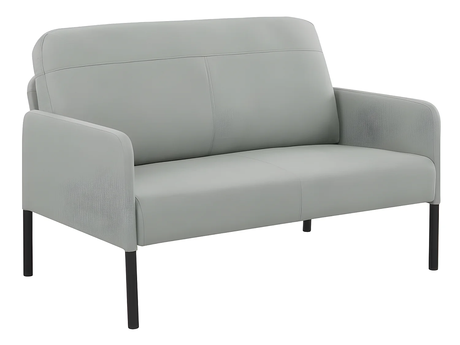 Canapé droit LIAM en tissu gris fixe