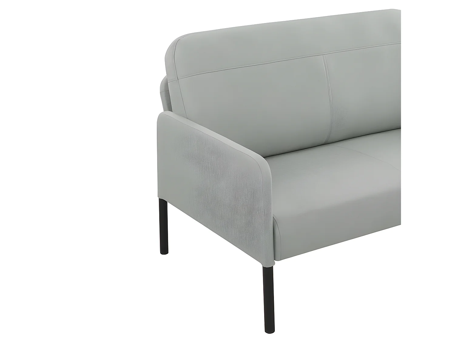 Canapé droit LIAM en tissu gris fixe