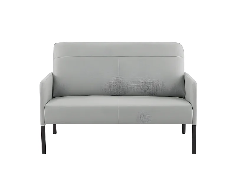 Canapé droit LIAM en tissu gris fixe