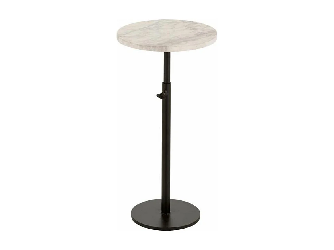Table d'Appoint Ronde "Ajustable" 45cm Blanc & Noir