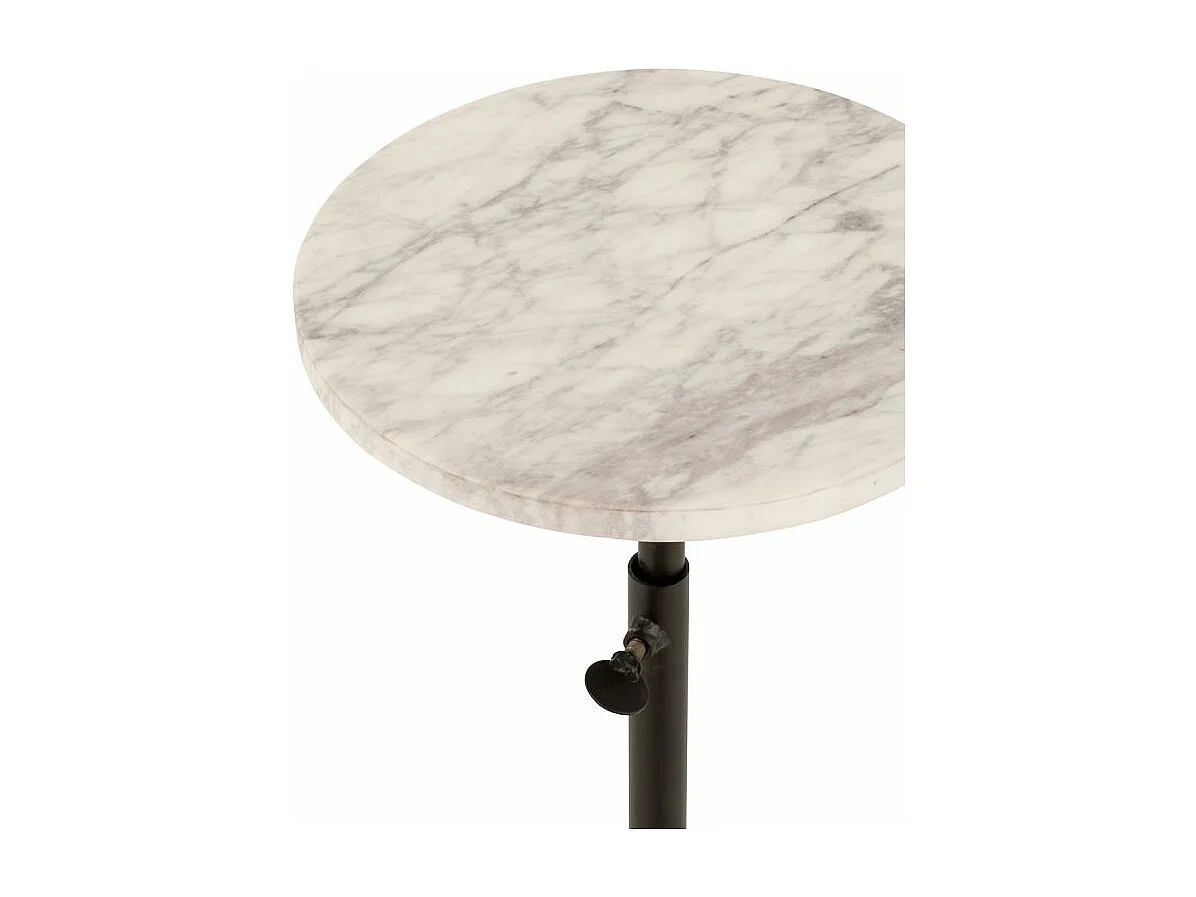 Table d'Appoint Ronde "Ajustable" 45cm Blanc & Noir