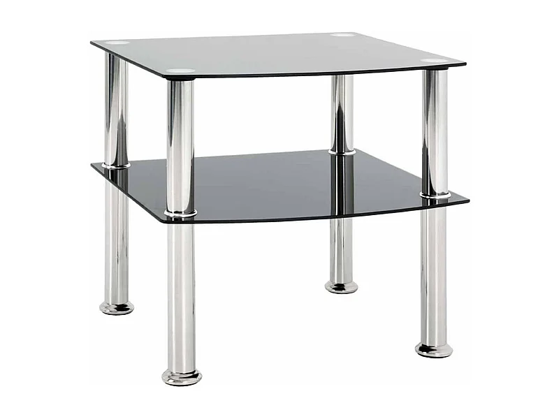 Table d'Appoint en Verre "Gaïa" 45cm Noir