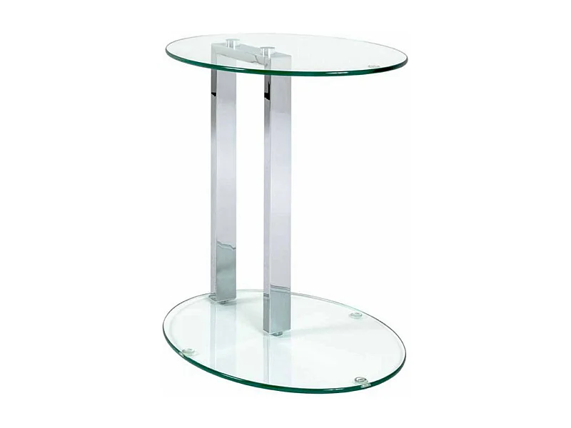 Table d'Appoint Ovale "Antilles" 50cm Transparent