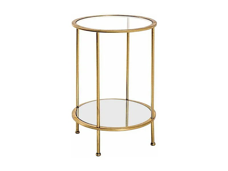 Table d'Appoint en Verre "Alizée" 55cm Or