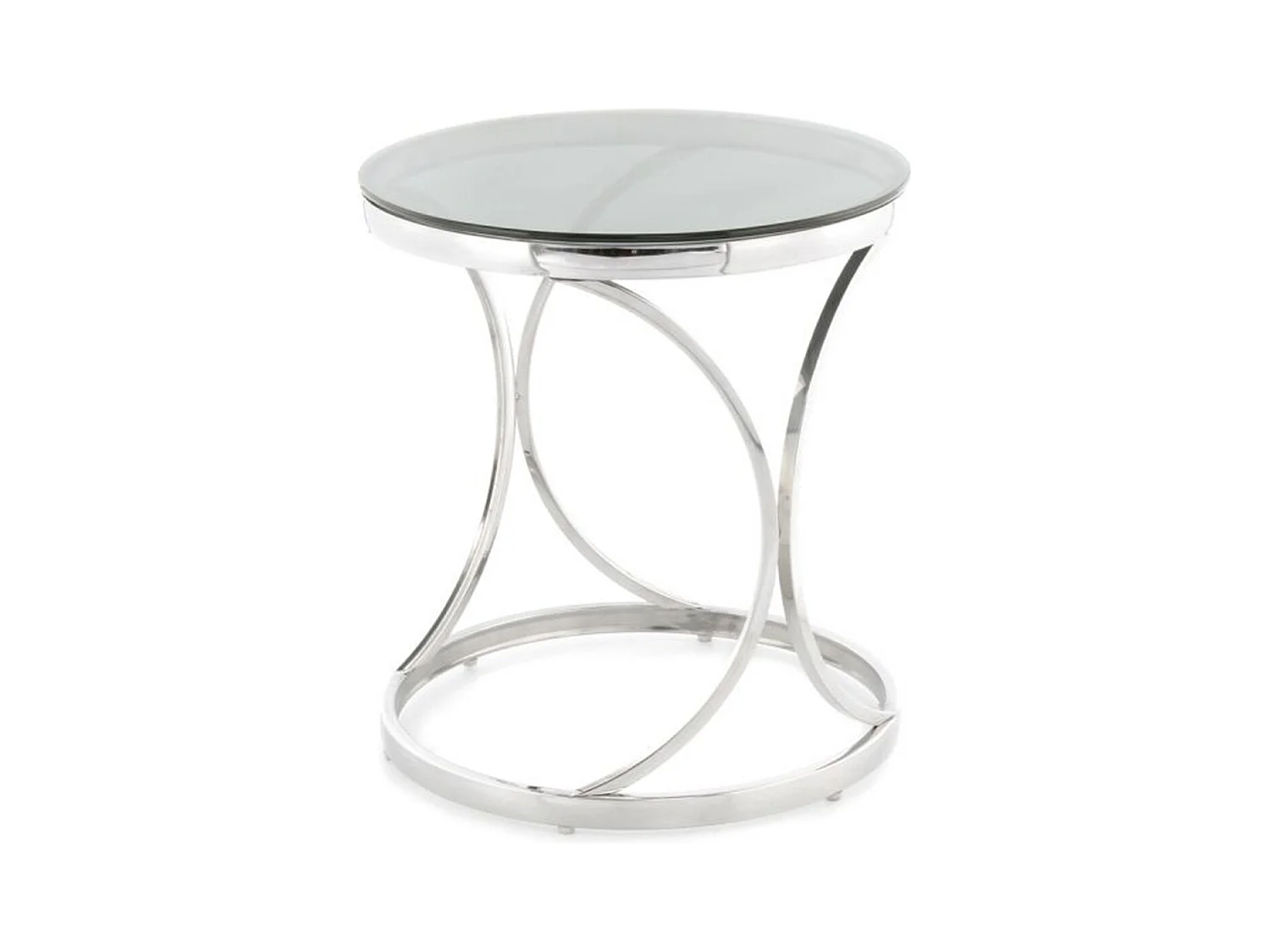 Table d'Appoint Design "Weyda" 55cm Noir & Argent