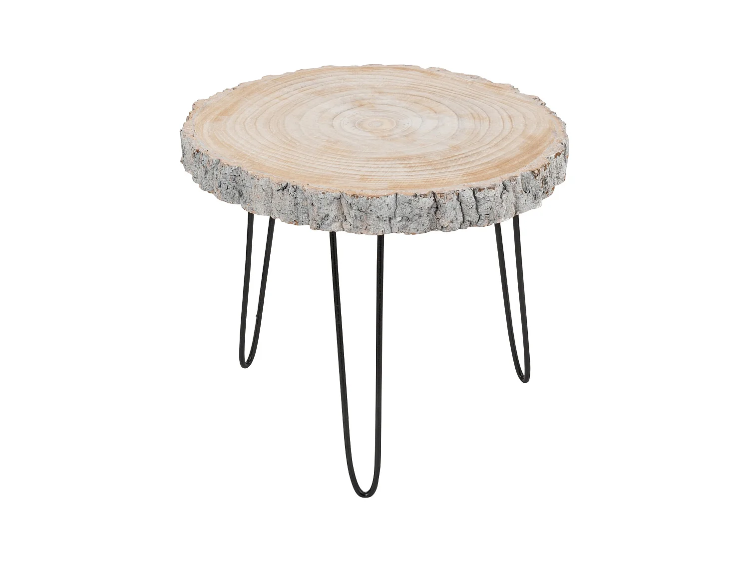 Table d'Appoint Gigogne "Albo" 49cm Gris & Naturel