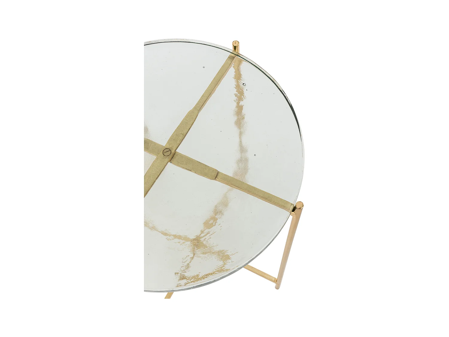 Lot de 2 Tables Gigognes "Obi" 58cm Transparent & Or