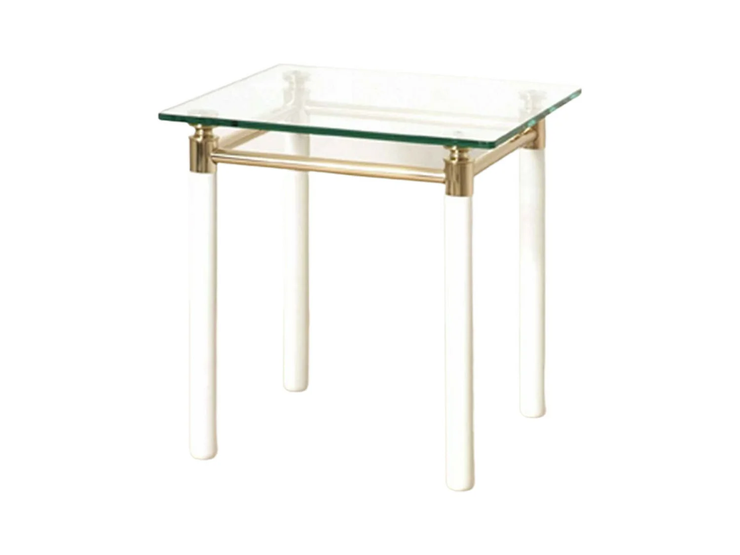 Table d'Appoint Design "Ruben" 44cm Blanc & Or
