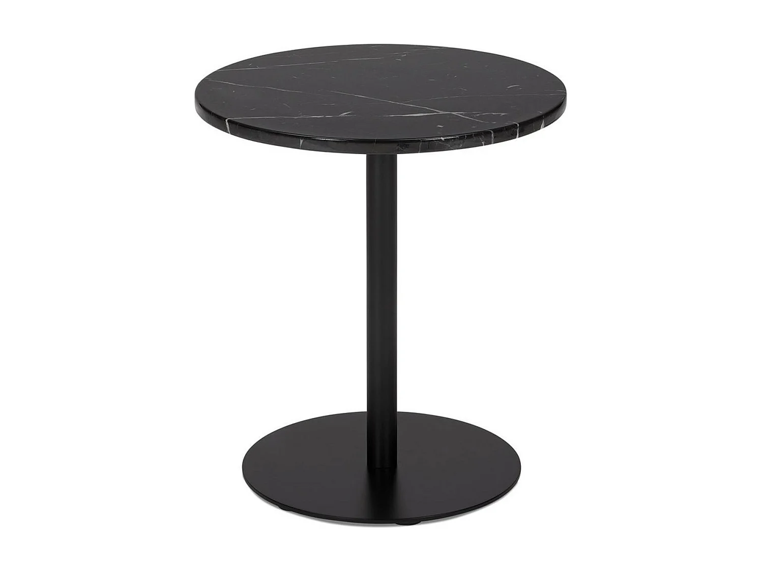 Table d'Appoint Ronde en Marbre "Tonya" 50cm Noir