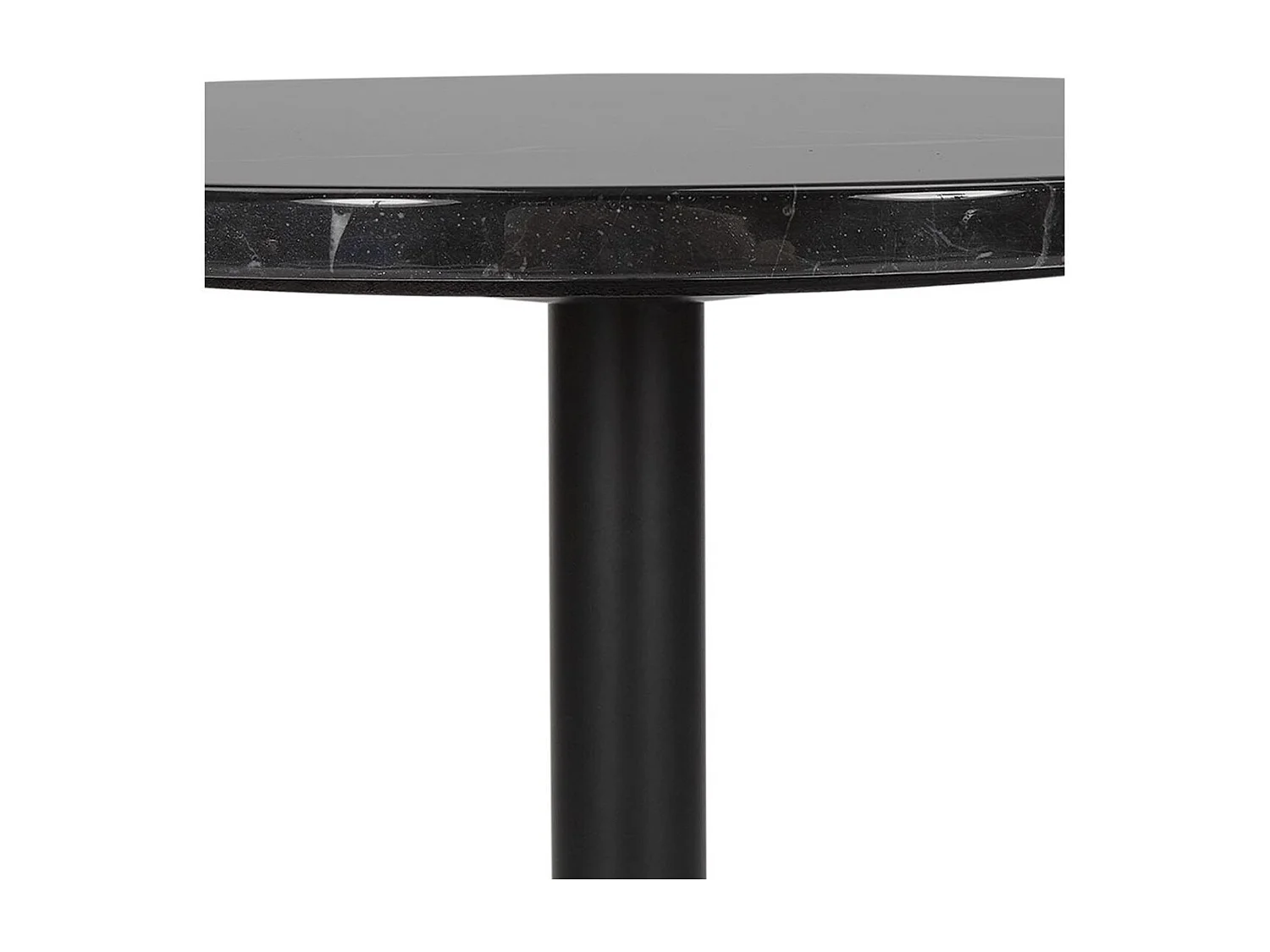 Table d'Appoint Ronde en Marbre "Tonya" 50cm Noir