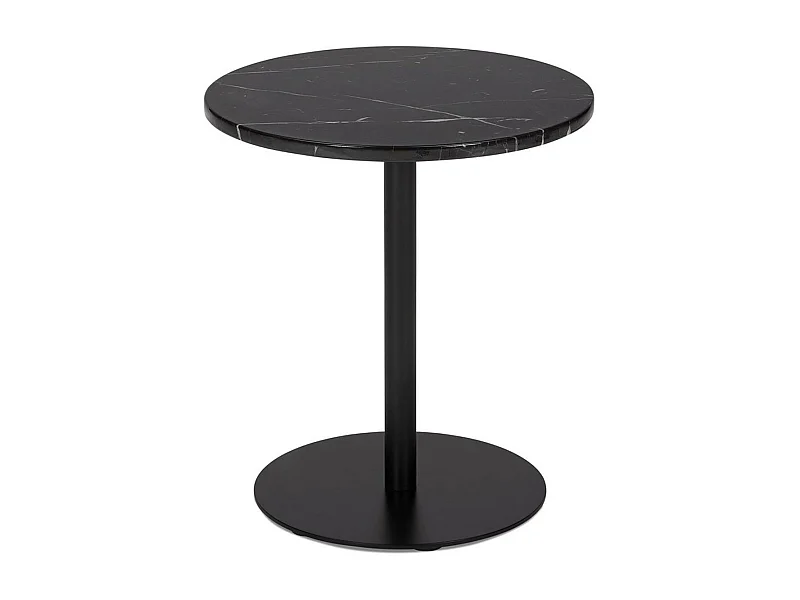 Table d'Appoint Ronde en Marbre "Tonya" 50cm Noir