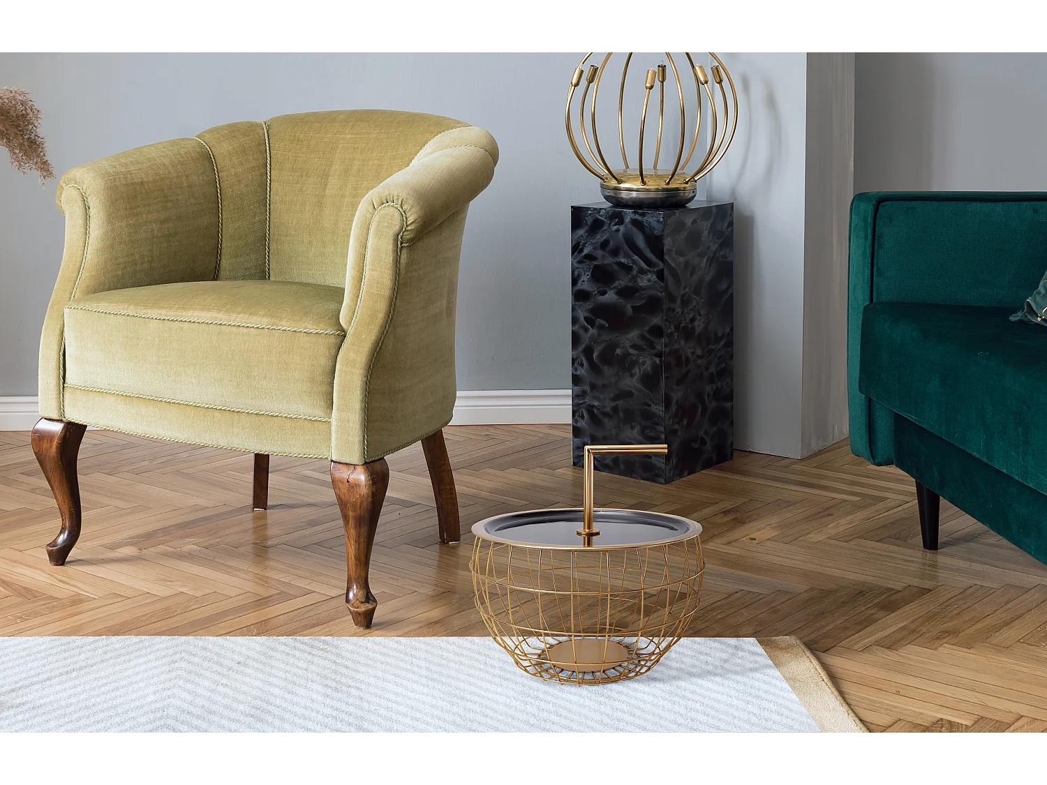 Table d'Appoint Design "Jouy" 38cm Noir