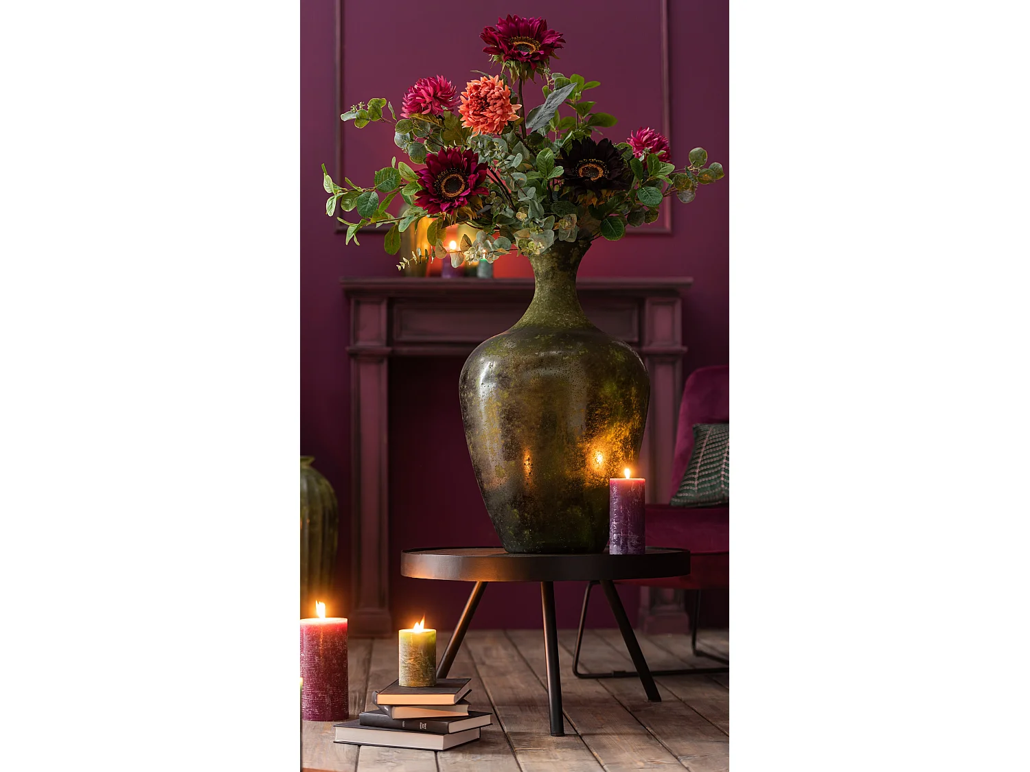 Table d'Appoint en Bois & Fer "Fien" 46cm Naturel