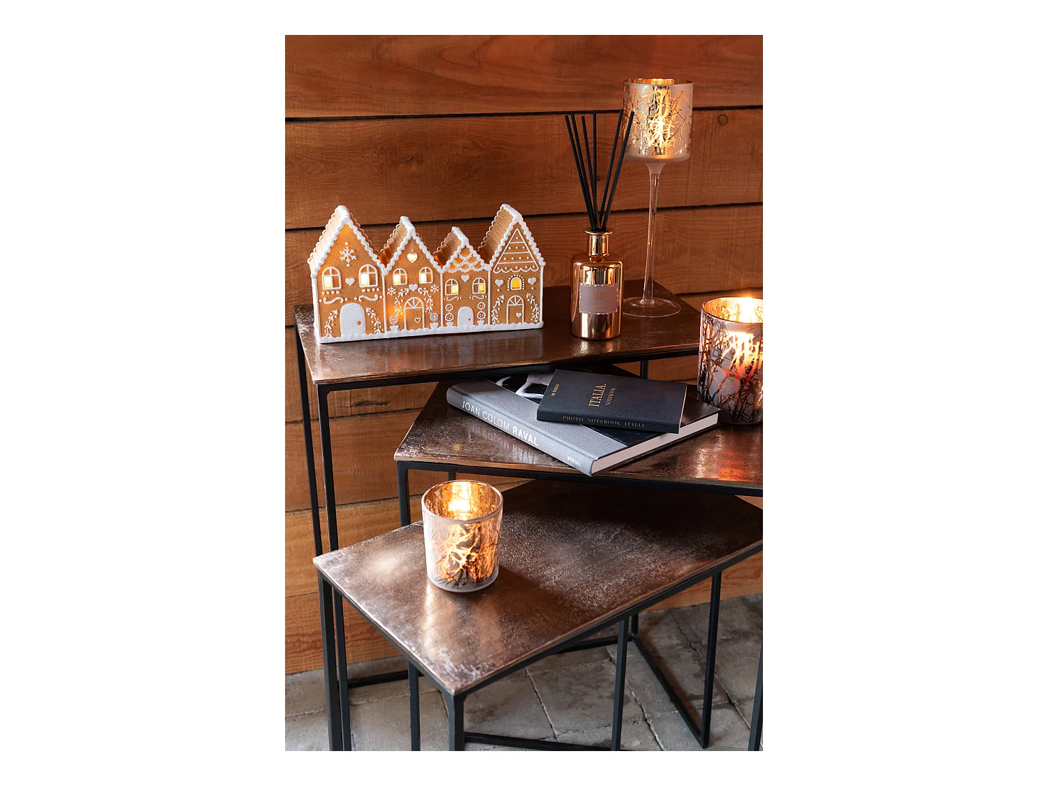 Lot de 3 Tables d'Appoint Gigognes "Bano" 66cm Rouille