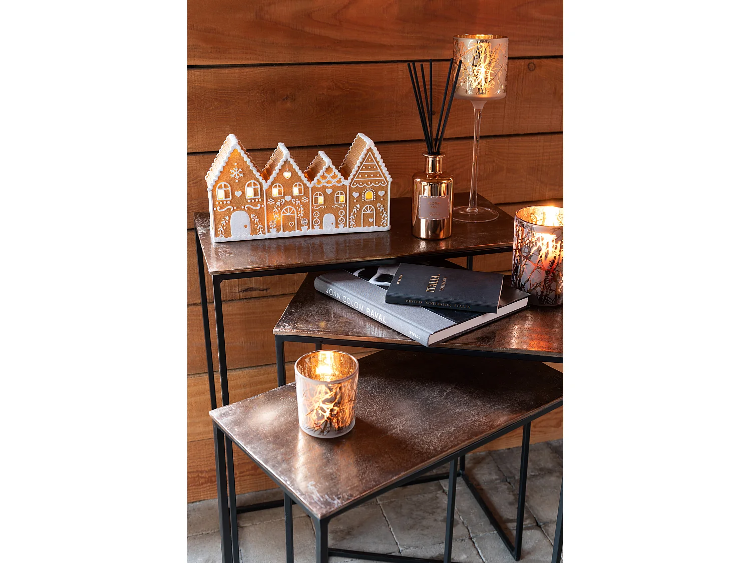 Lot de 3 Tables d'Appoint Gigognes "Bano" 66cm Rouille