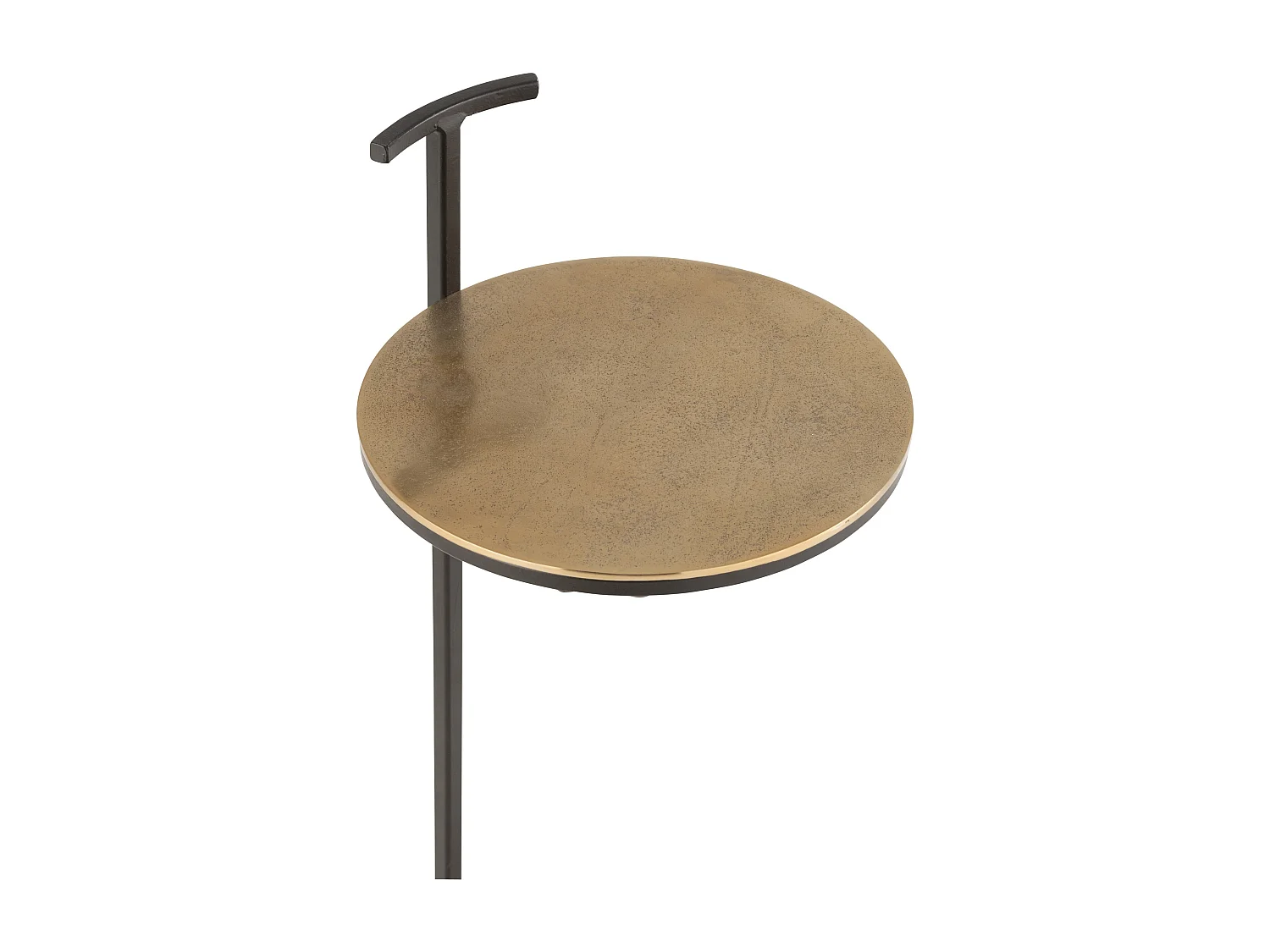 Mesa auxiliar Tania de aluminio negro y dorado D 25 cm