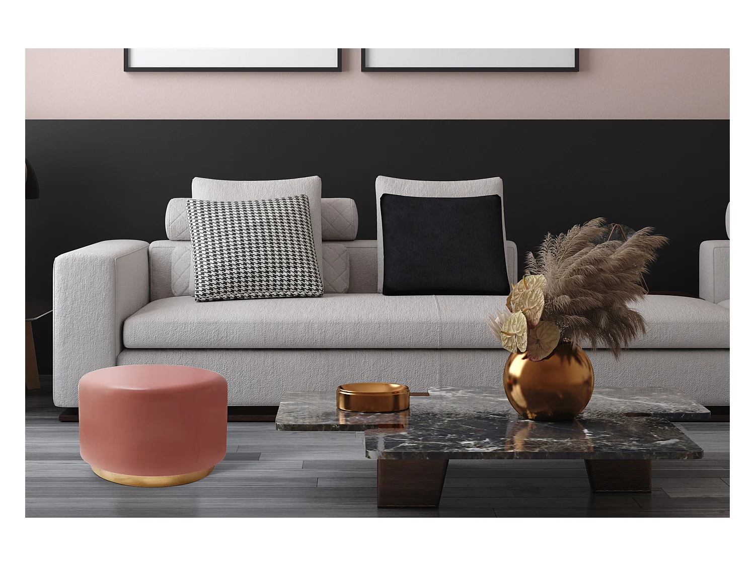 Table d'Appoint Basse "Louana" 51cm Rose