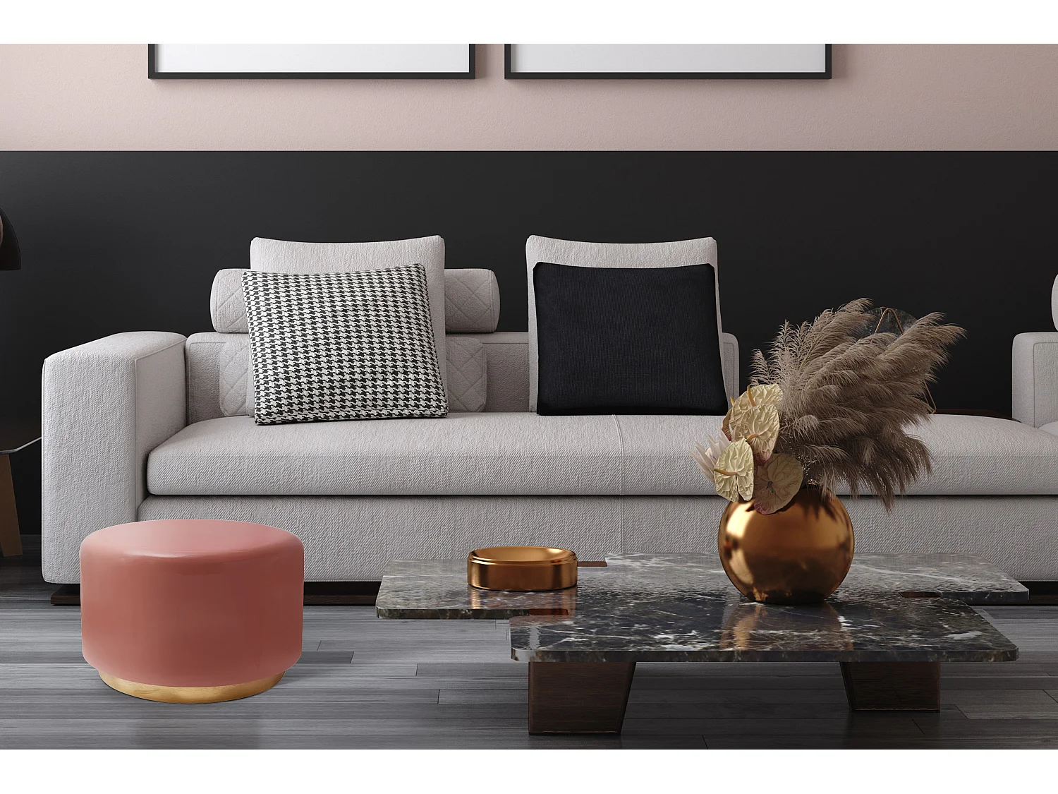 Table d'Appoint Basse "Louana" 51cm Rose