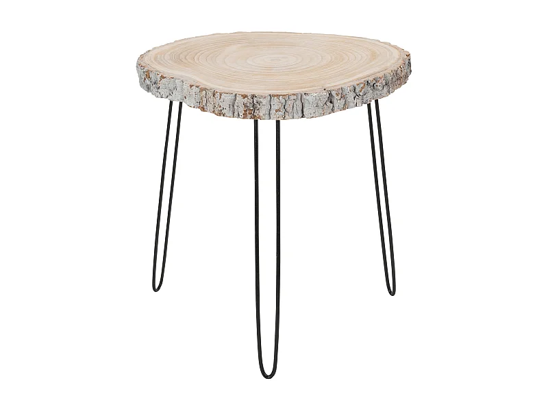 Mesa nido Helena de madera gris L 55 cm