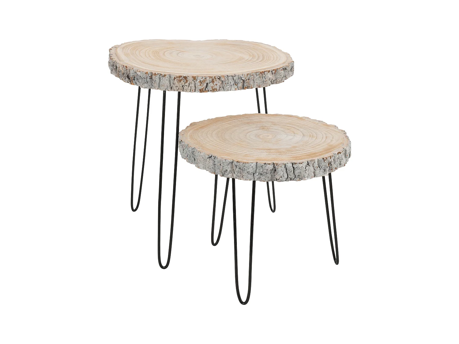 Mesa nido Helena de madera gris L 55 cm