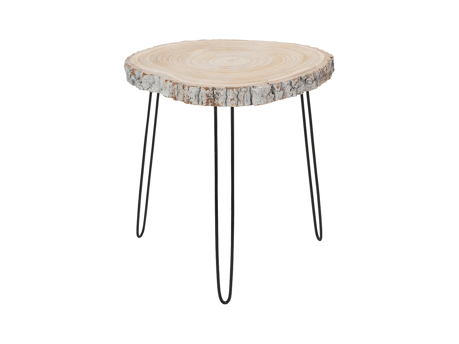 Table d'Appoint Gigogne "Albo" 58cm Gris & Naturel