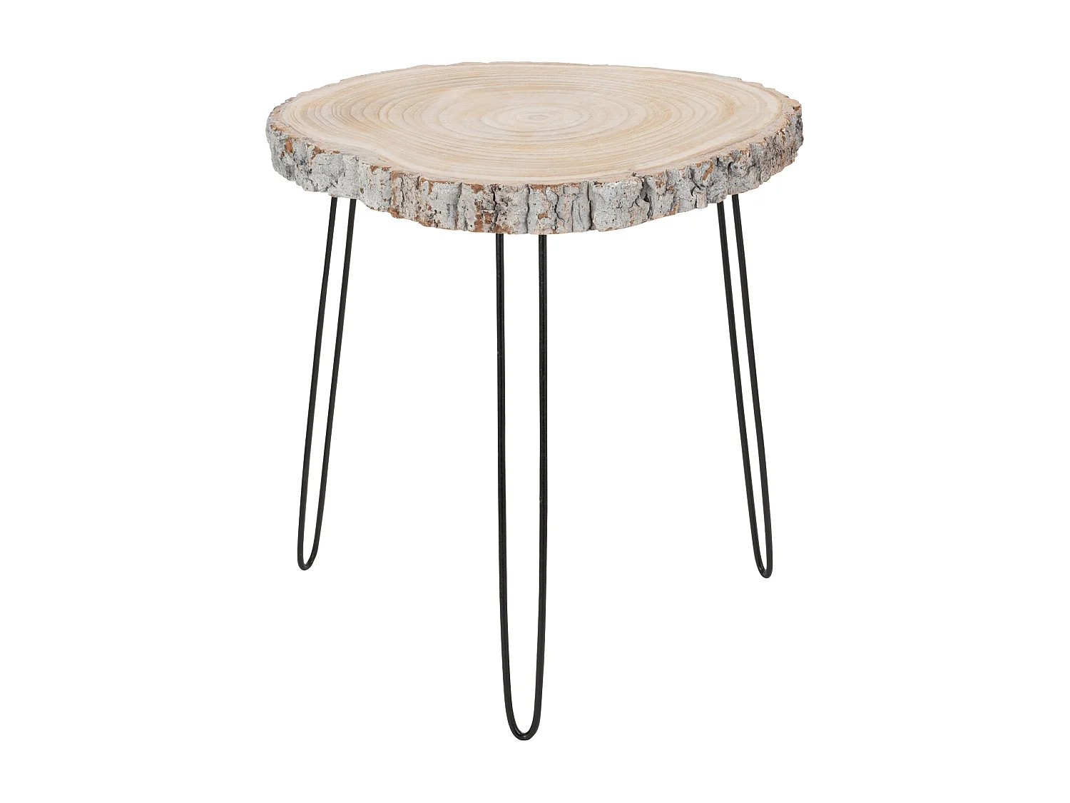 Table d'Appoint Gigogne "Albo" 58cm Gris & Naturel