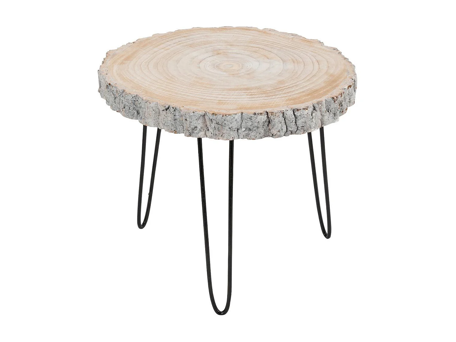 Table d'Appoint Gigogne "Albo" 58cm Gris & Naturel