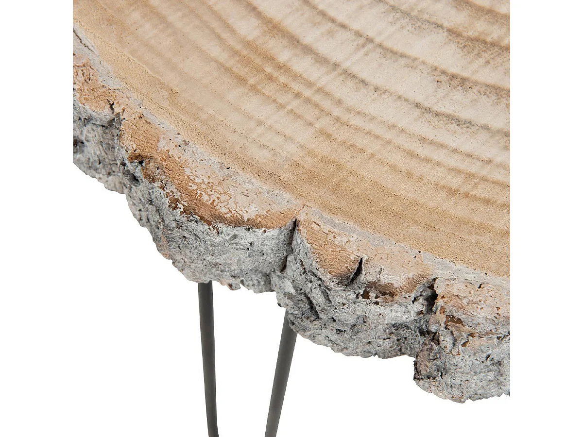 Table d'Appoint Gigogne "Albo" 58cm Gris & Naturel