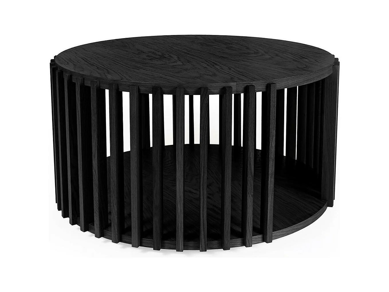 Table Basse Ronde Design "Drum" 83cm Noir