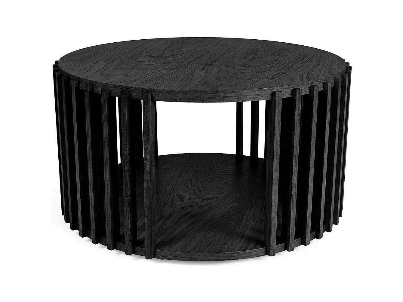 Table Basse Ronde Design "Drum" 83cm Noir