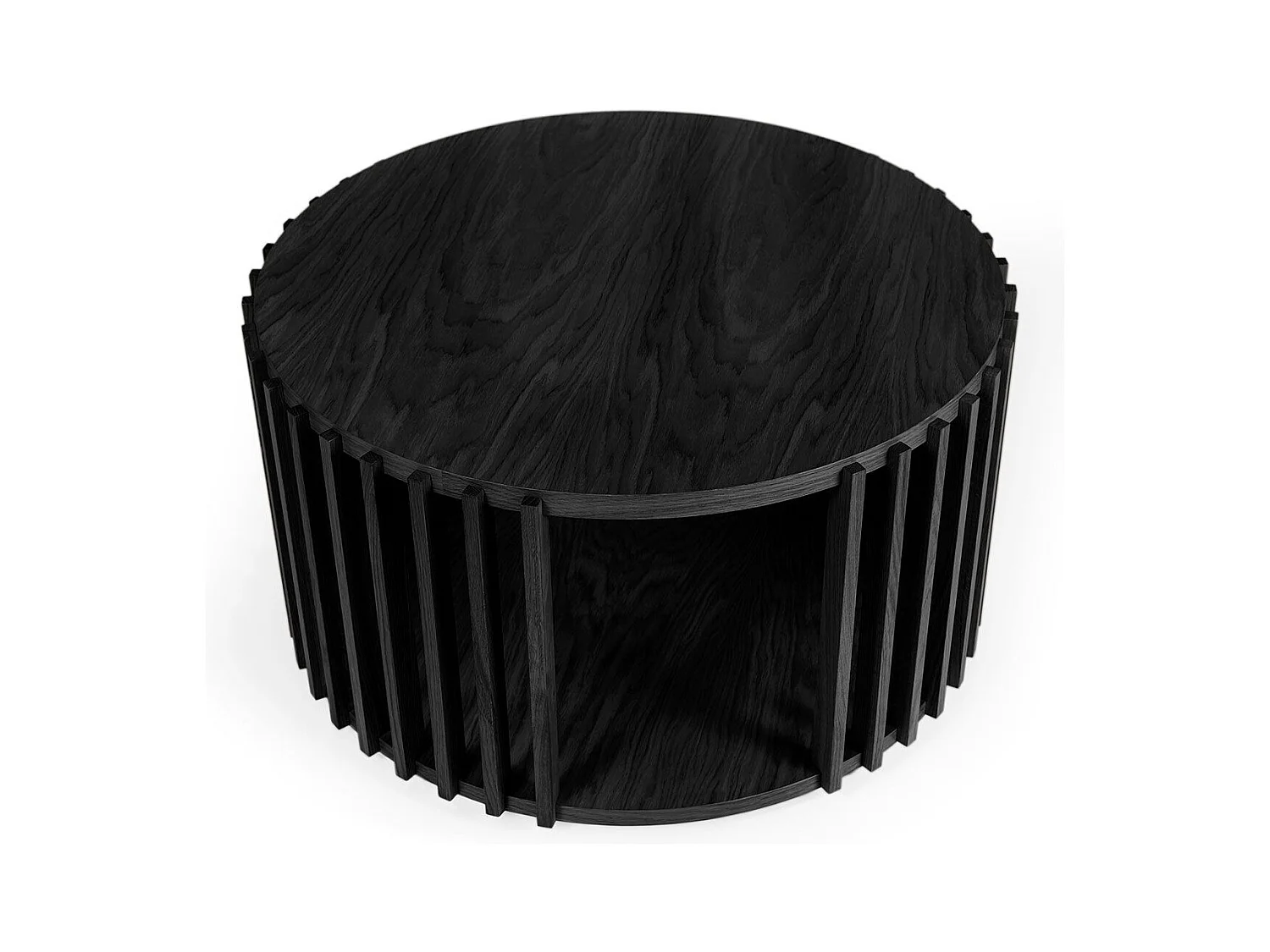 Table Basse Ronde Design "Drum" 83cm Noir