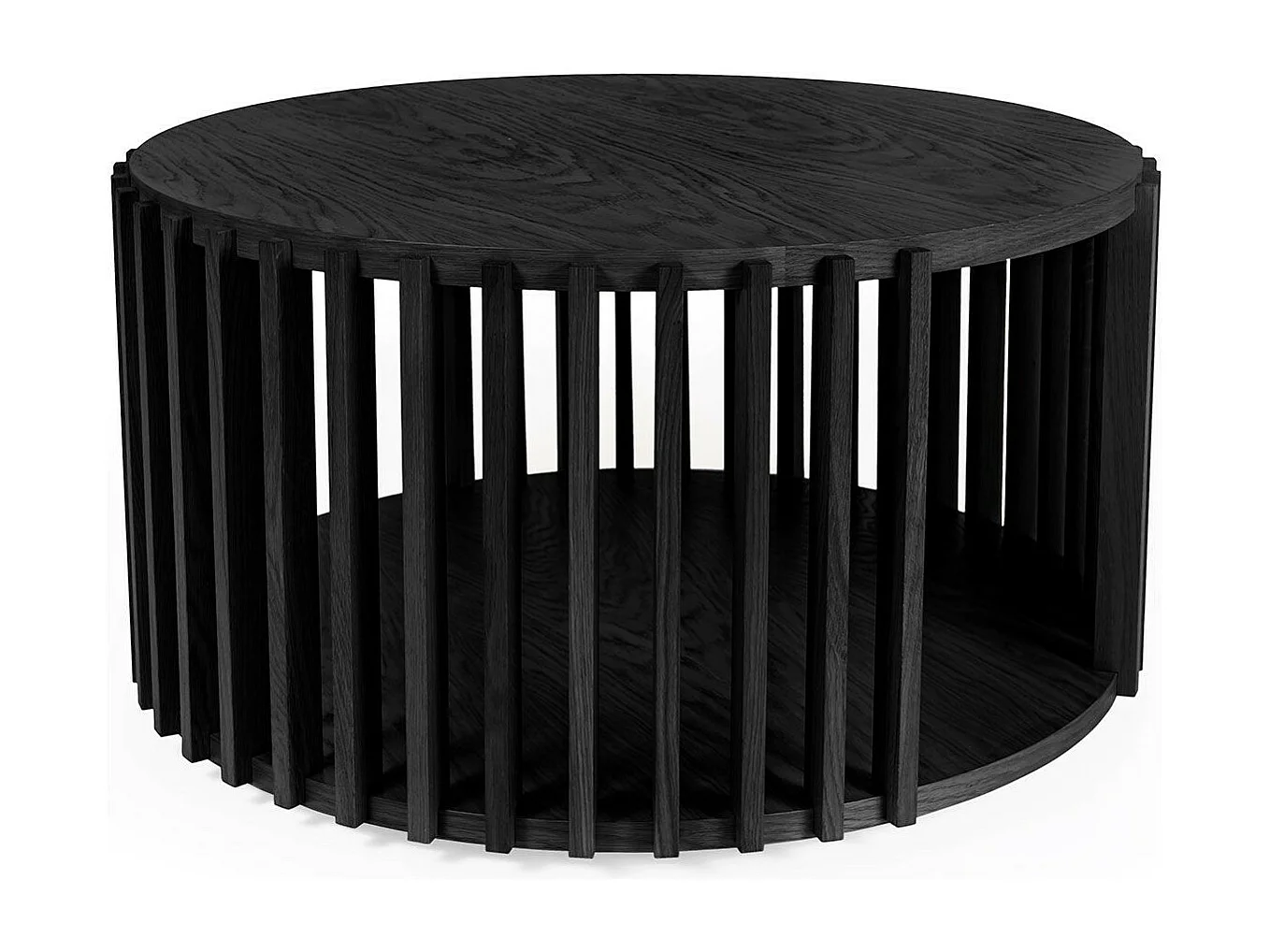 Table Basse Ronde Design "Drum" 83cm Noir