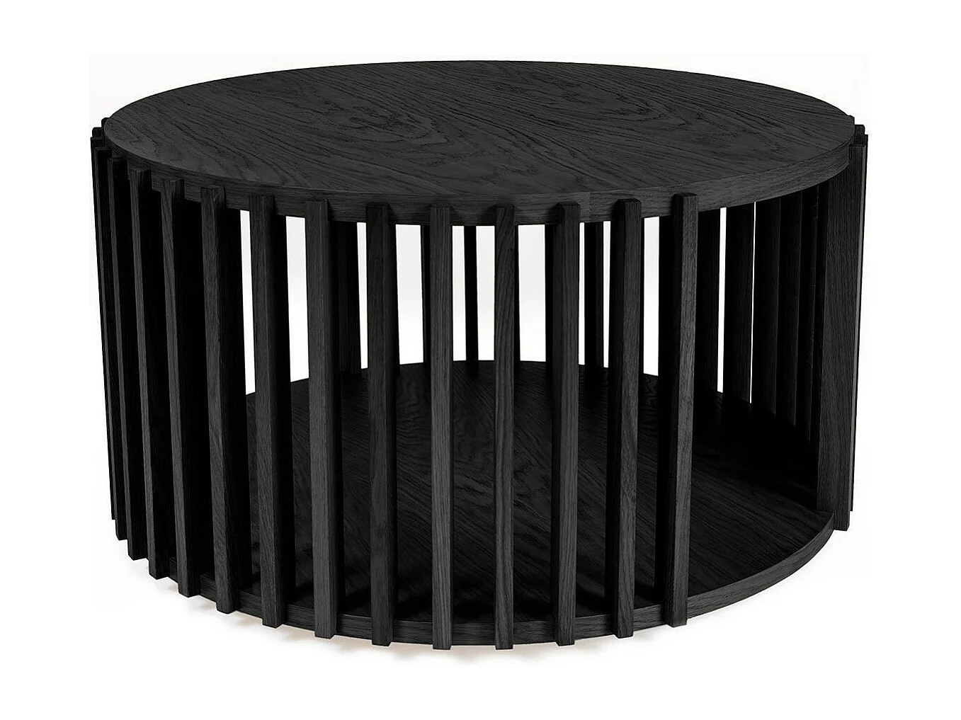 Table Basse Ronde Design "Drum" 83cm Noir