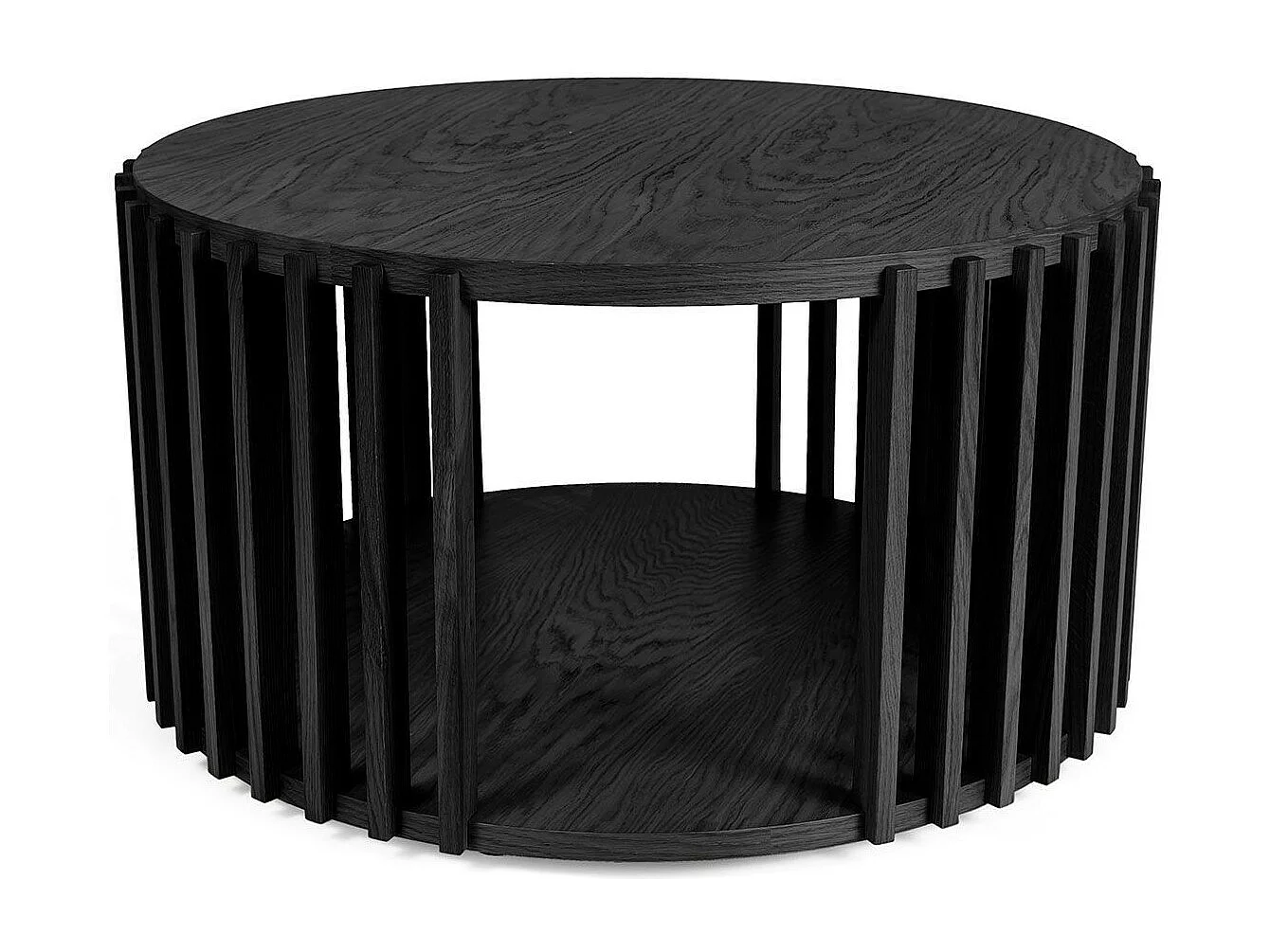 Table Basse Ronde Design "Drum" 83cm Noir