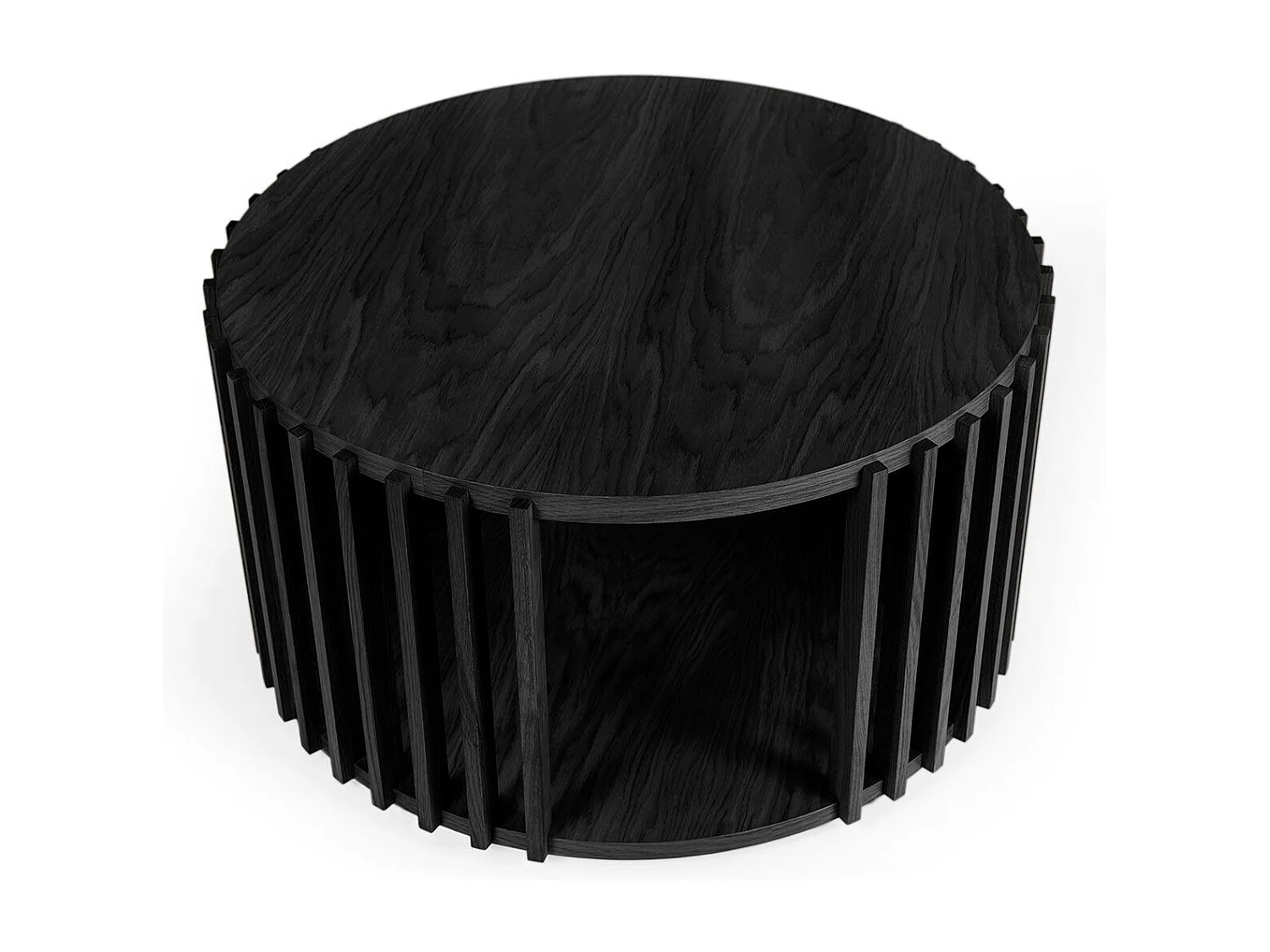 Table Basse Ronde Design "Drum" 83cm Noir