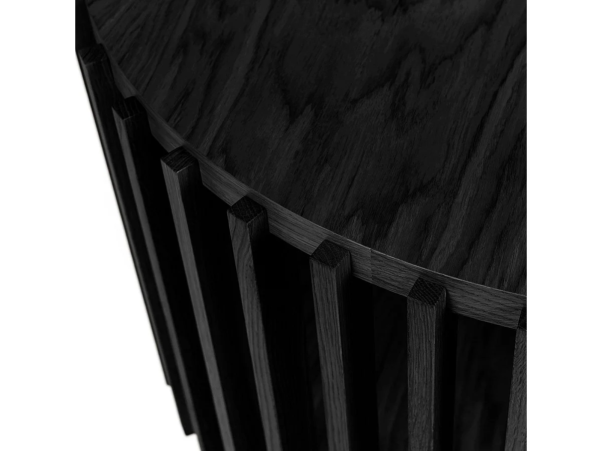 Table Basse Ronde Design "Drum" 83cm Noir