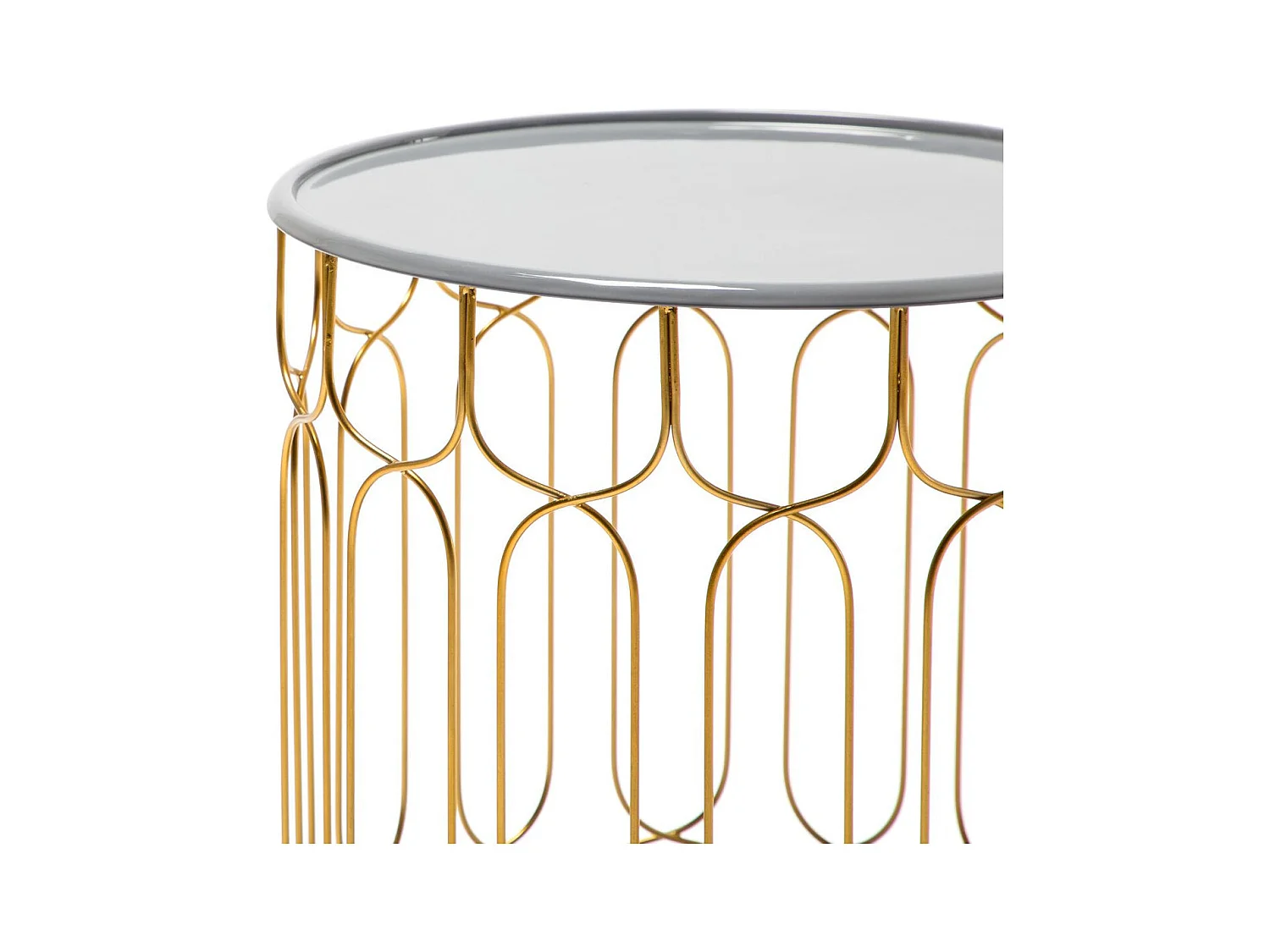 Lot de 2 Tables d'Appoint Déco "Timba" 49cm Gris & Prune