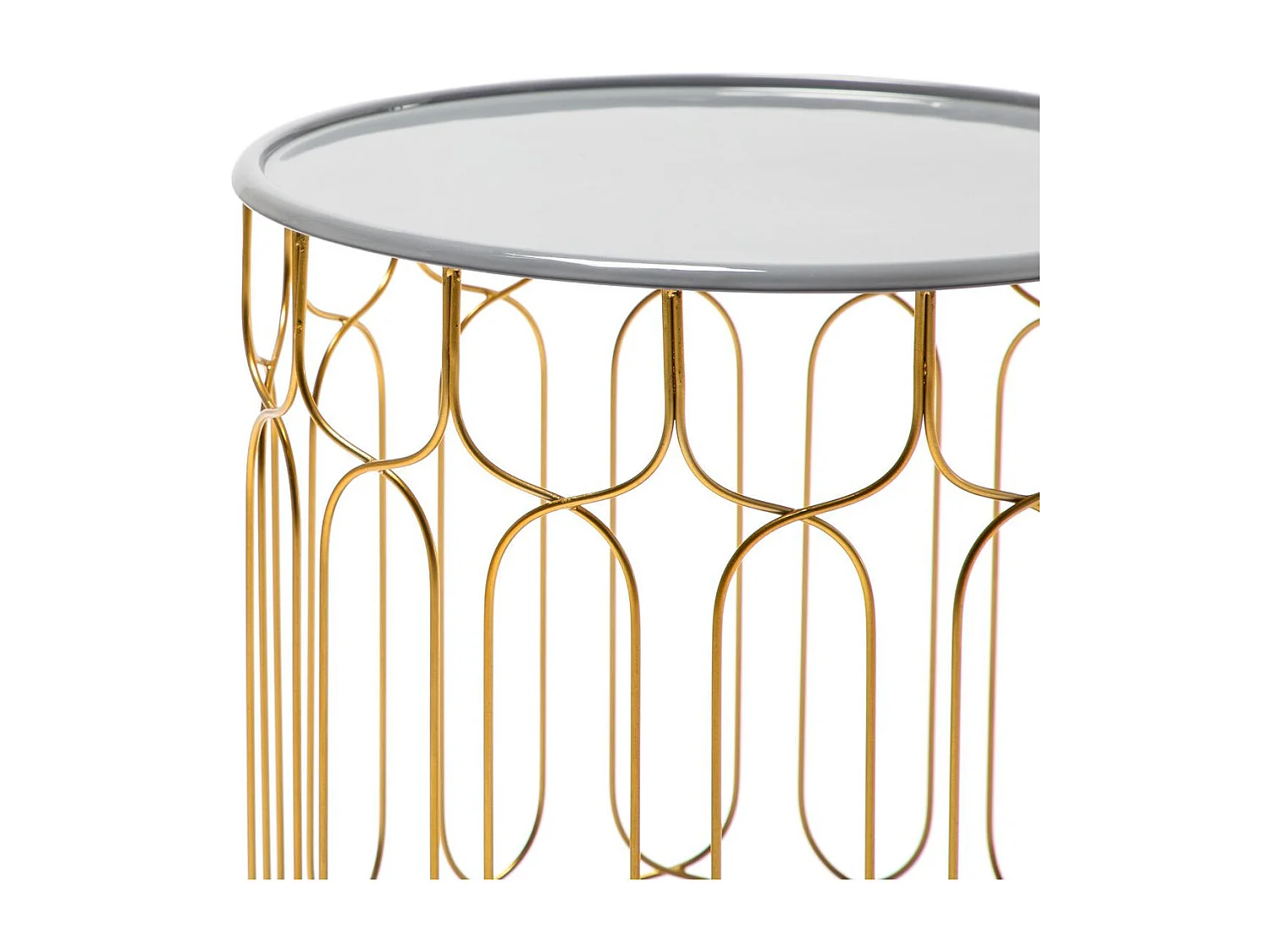 Lot de 2 Tables d'Appoint Déco "Timba" 49cm Gris & Prune