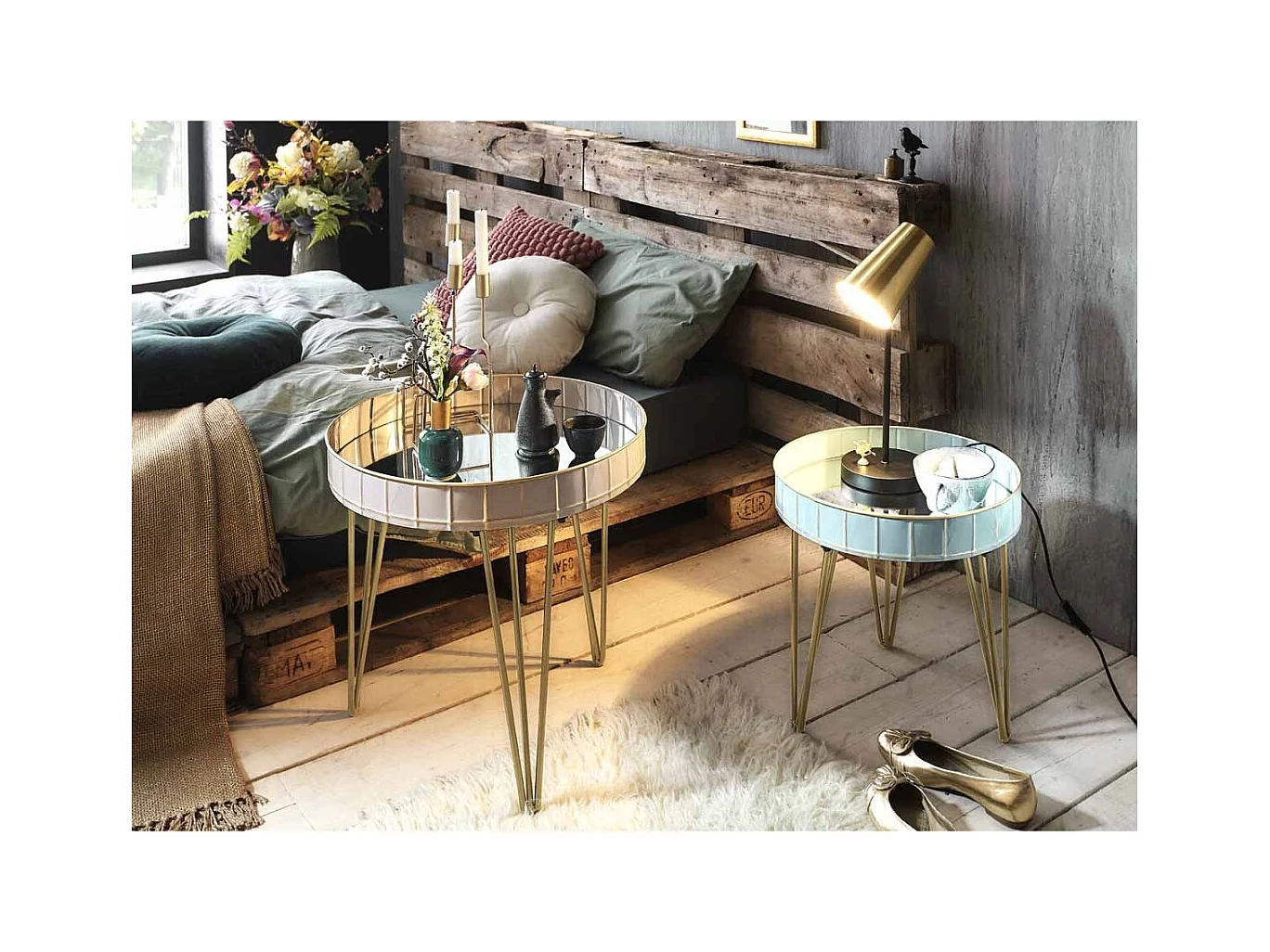 Table d'Appoint Déco "Andrés" 41cm Bleu