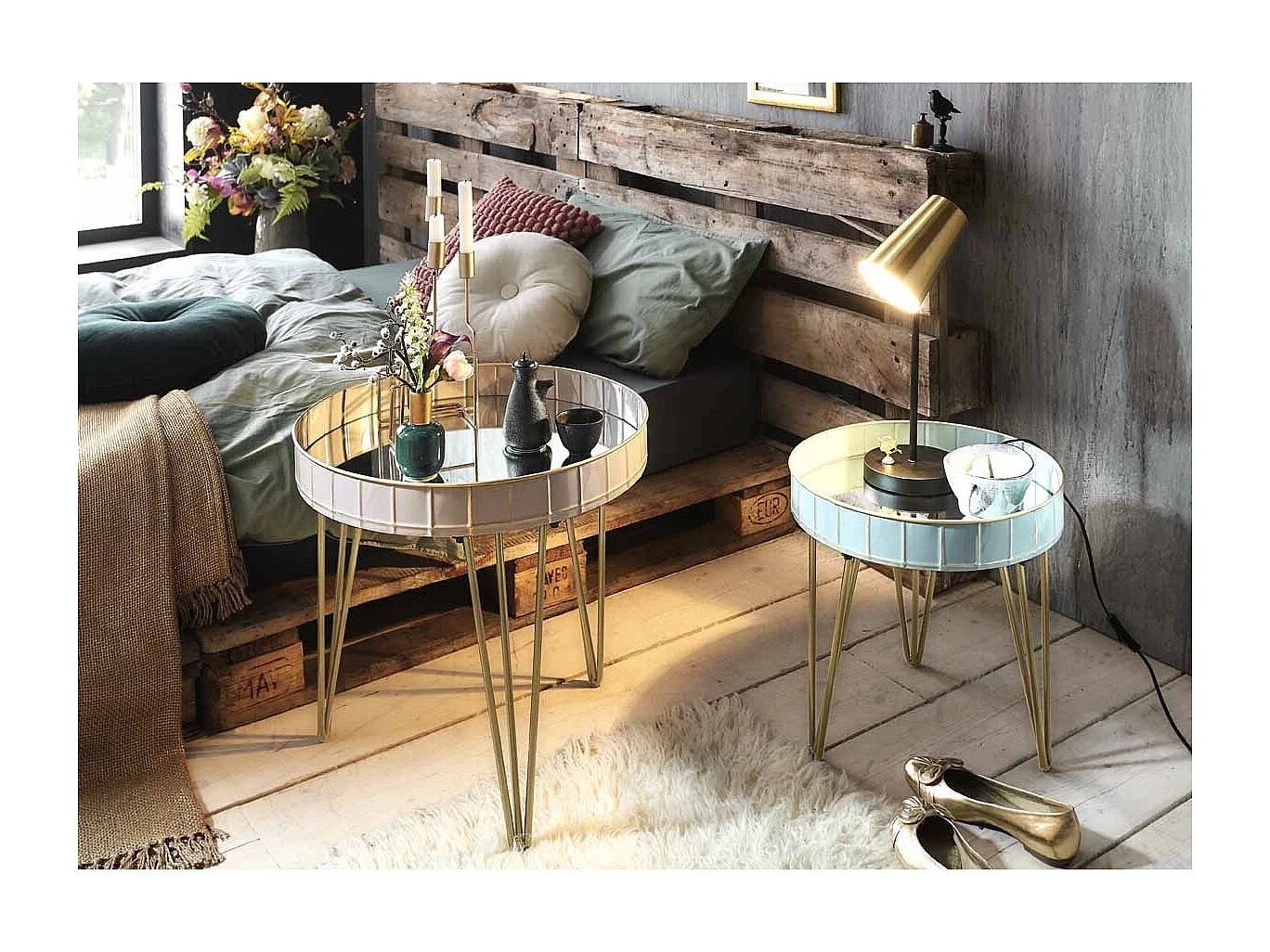 Table d'Appoint Déco "Andrés" 41cm Bleu