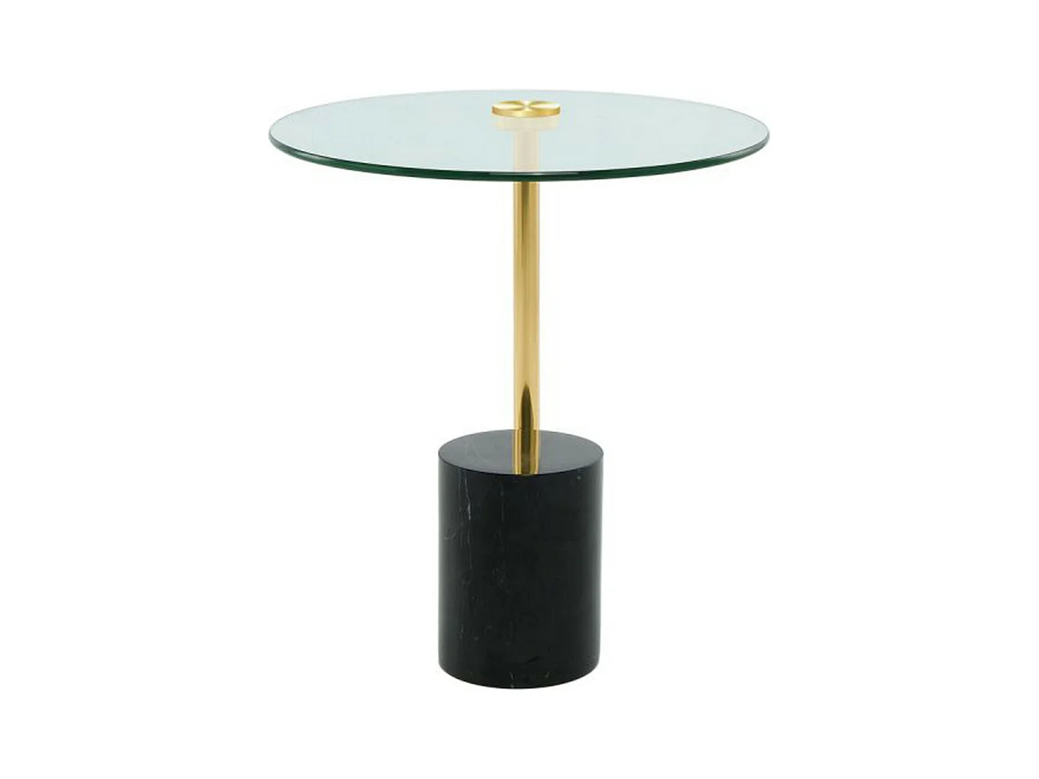 Table d'Appoint en Marbre "Rosario" 50cm Or & Noir