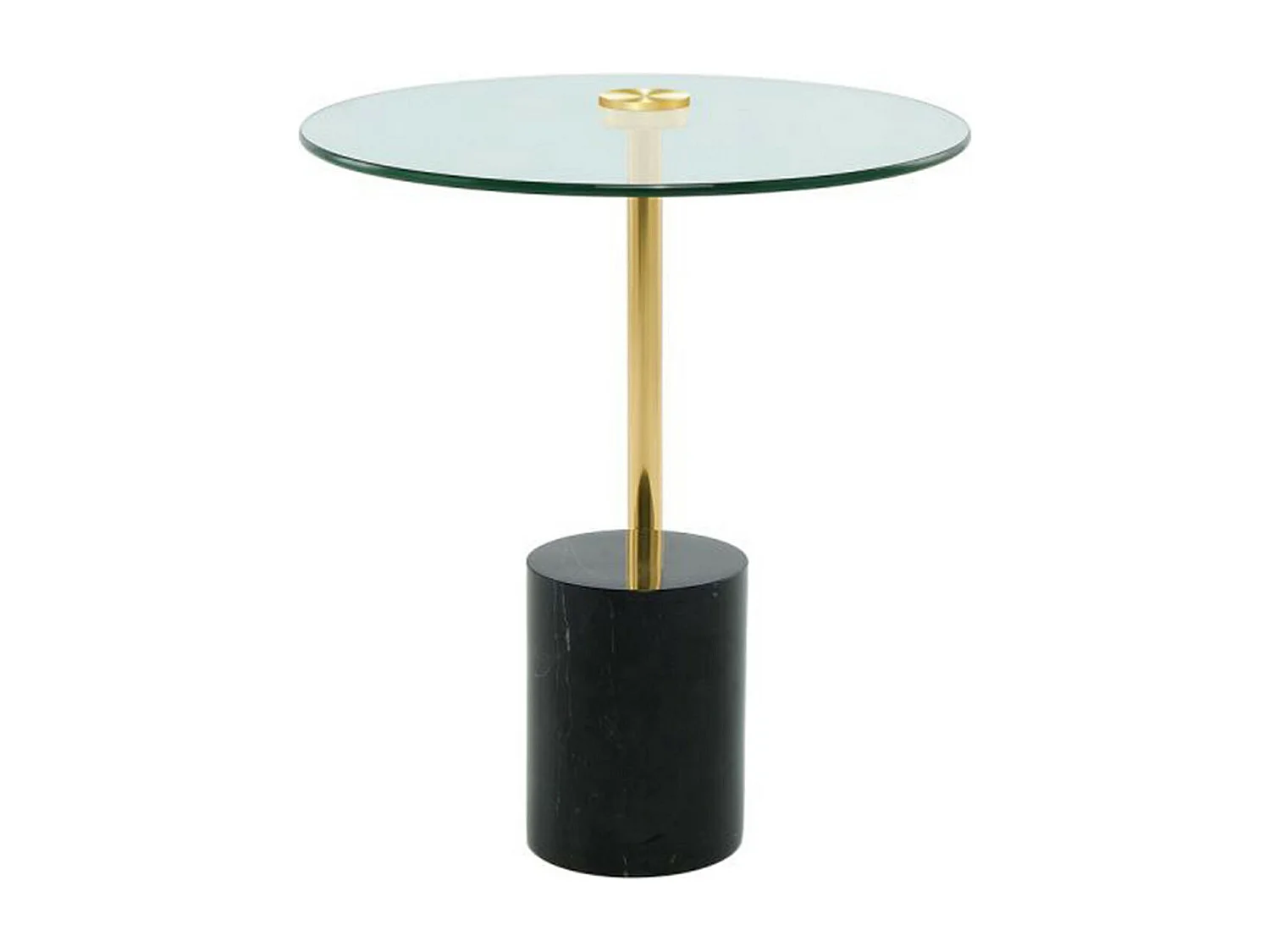 Table d'Appoint en Marbre "Rosario" 50cm Or & Noir