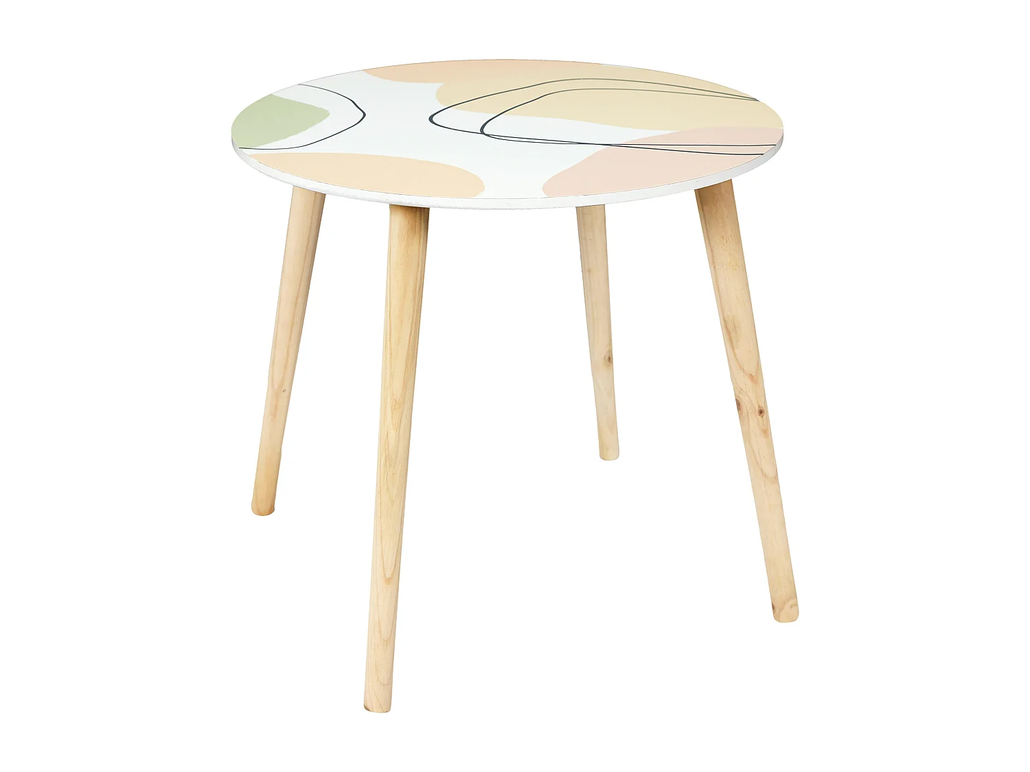 Table Gigogne Poesie Formelle X2 Rose, Blanc, Beige