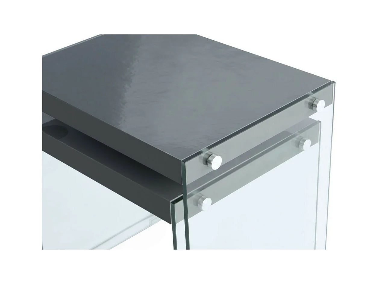 Lot de 2 Tables d'Appoint "Elementary" 46cm Noir Brillant