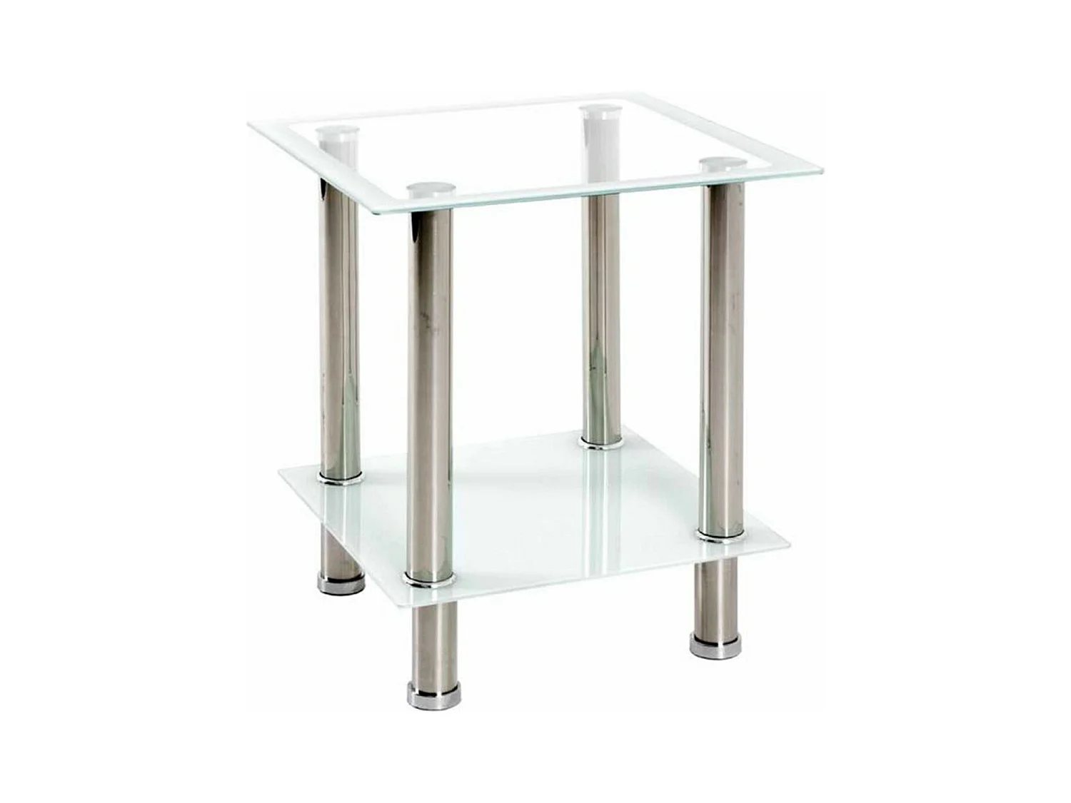 Table d'Appoint en Verre "Sacha" 46cm Blanc