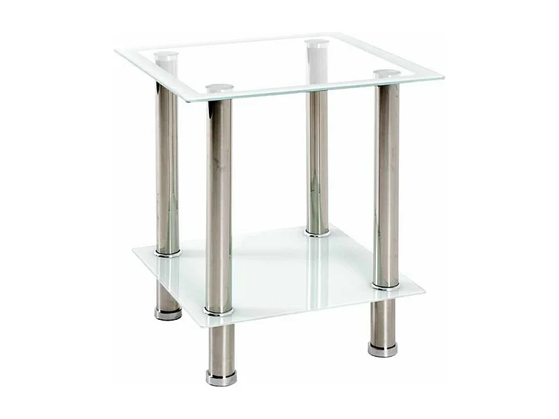 Table d'Appoint en Verre "Sacha" 46cm Blanc
