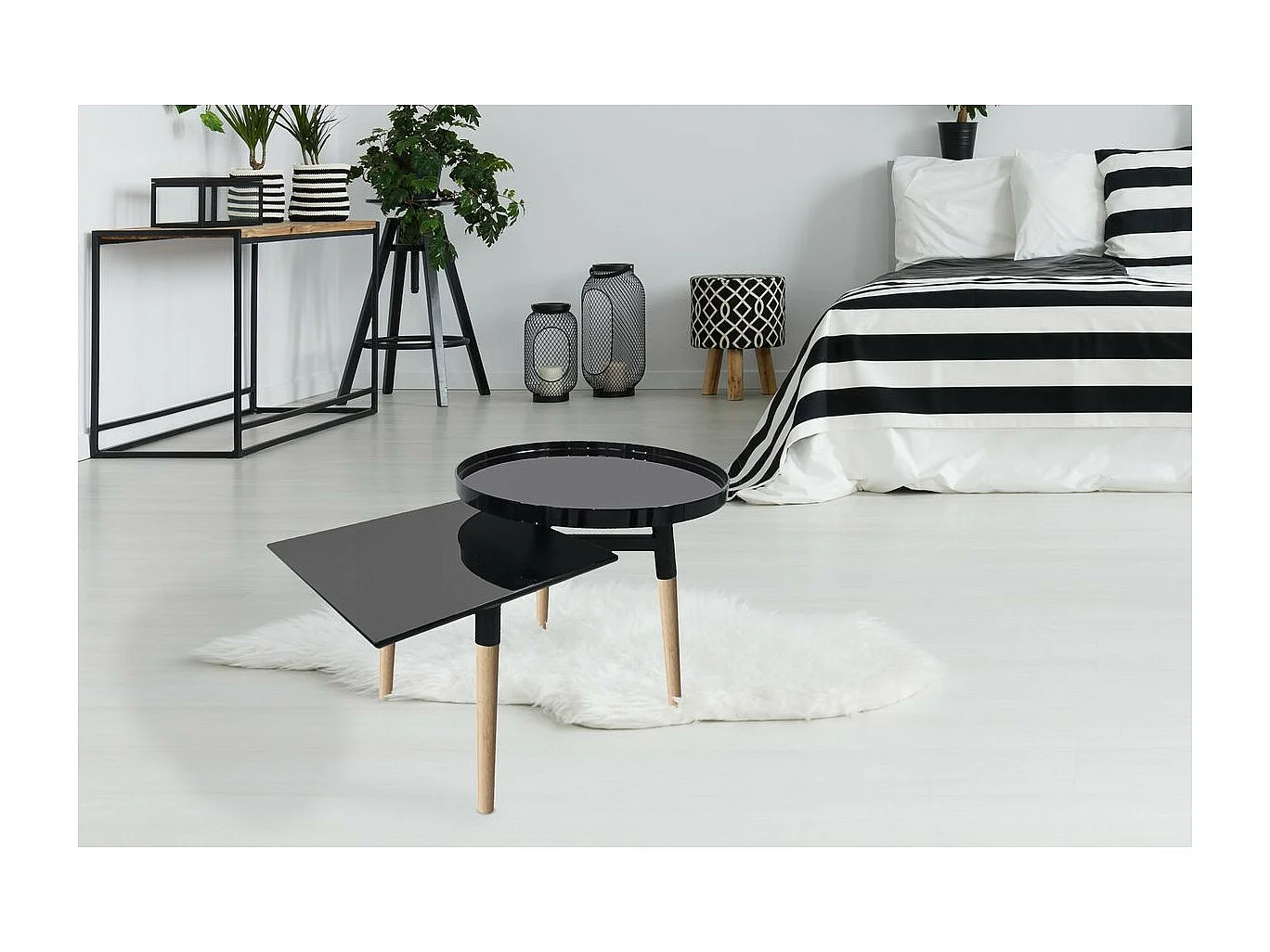 Table d'Appoint Design "Butler" 77cm Noir